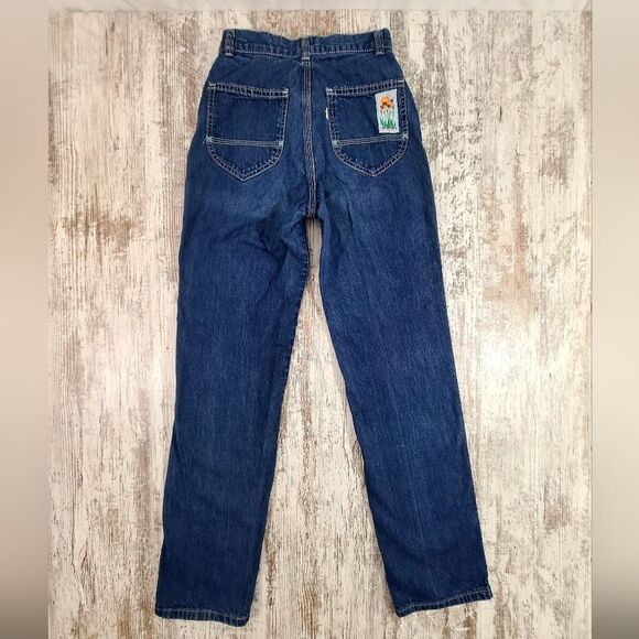 RARE VTG 70s Levi's Strauss white tab tulip high rise mom jeans straight Sz 9 - Picture 7 of 14